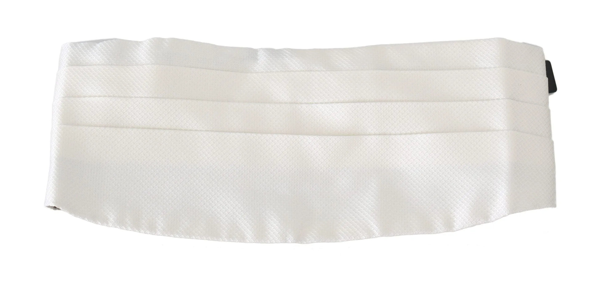 White Men Waist Belt 100% Silk Cummerbund-Dolce & Gabbana-LabelTerrace.com