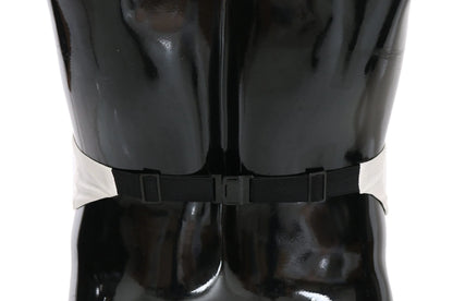 White Men Waist Belt 100% Silk Cummerbund-Dolce & Gabbana-LabelTerrace.com