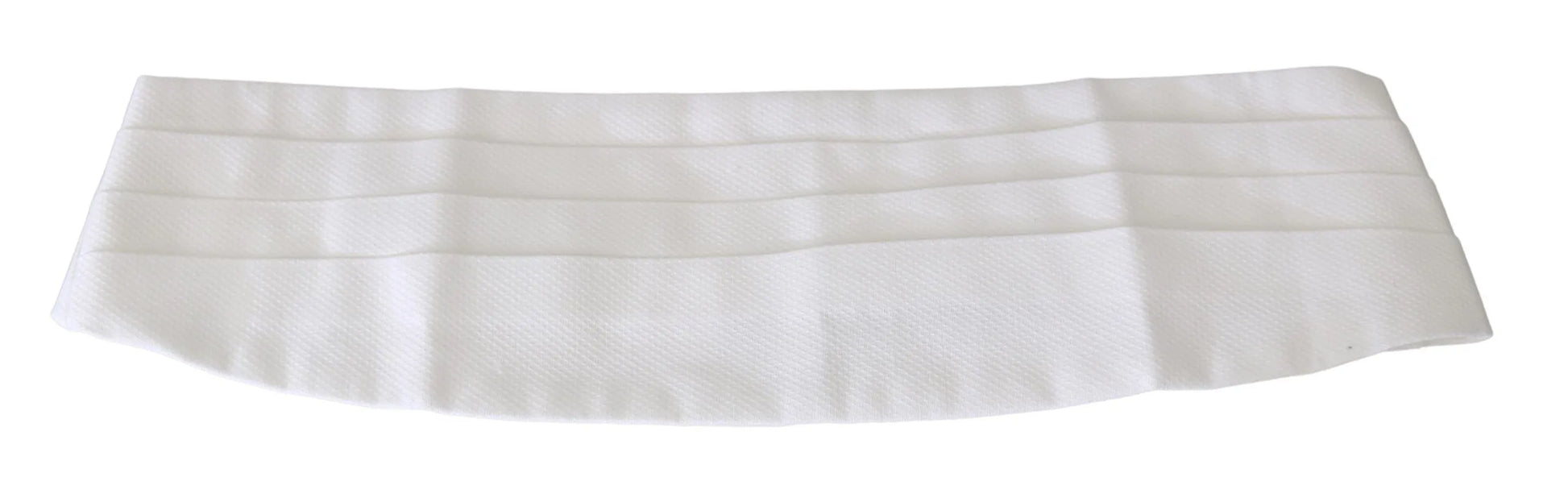 White Men Waist Belt Cotton Cummerbund-Dolce & Gabbana-LabelTerrace.com