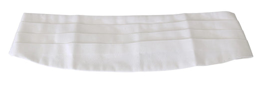 White Men Waist Belt Cotton Cummerbund-Dolce & Gabbana-LabelTerrace.com