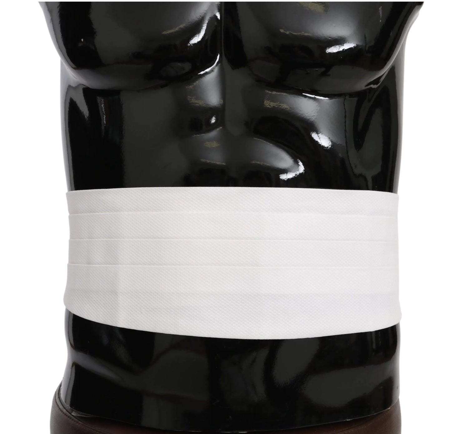 White Men Waist Belt Cotton Cummerbund-Dolce & Gabbana-LabelTerrace.com