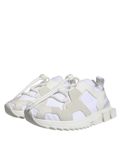 White Mesh Sorrento Trekking Sneakers Shoes-Dolce & Gabbana-LabelTerrace.com