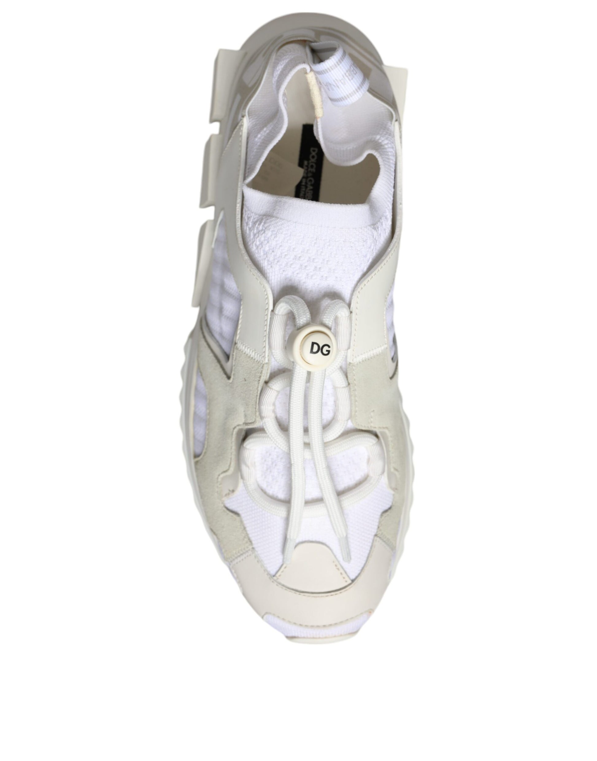 White Mesh Sorrento Trekking Sneakers Shoes-Dolce & Gabbana-LabelTerrace.com