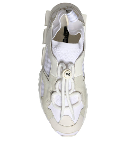 White Mesh Sorrento Trekking Sneakers Shoes-Dolce & Gabbana-LabelTerrace.com