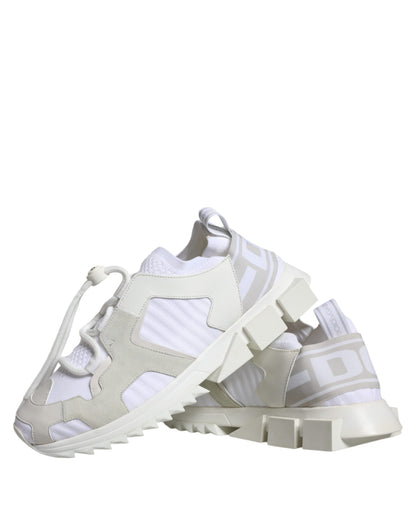 White Mesh Sorrento Trekking Sneakers Shoes-Dolce & Gabbana-LabelTerrace.com