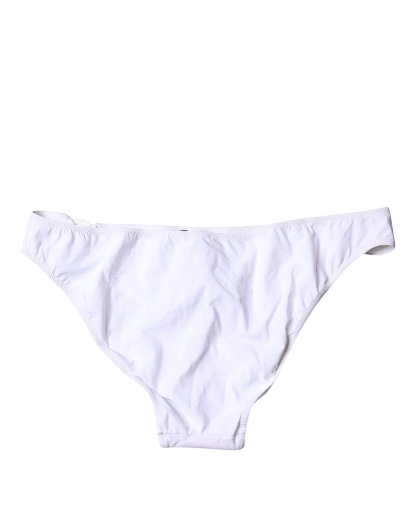 White Nylon Beachwear Bikini Bottom Swimwear-Dolce & Gabbana-LabelTerrace.com
