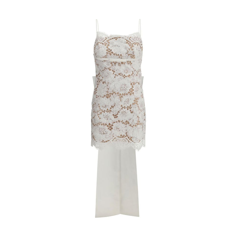 White Nylon Casual Dress