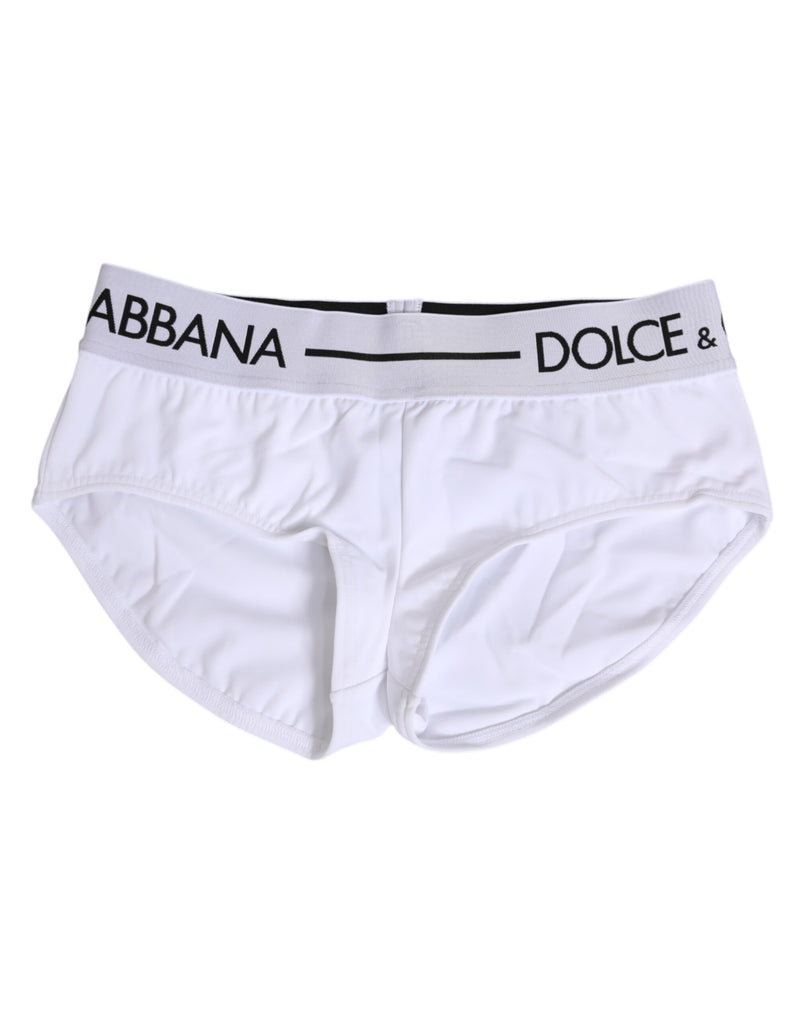 White Nylon Logo Waistband Shorts Underwear-Dolce & Gabbana-LabelTerrace.com