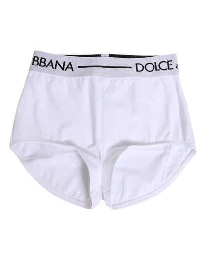 White Nylon Logo Waistband Shorts Underwear