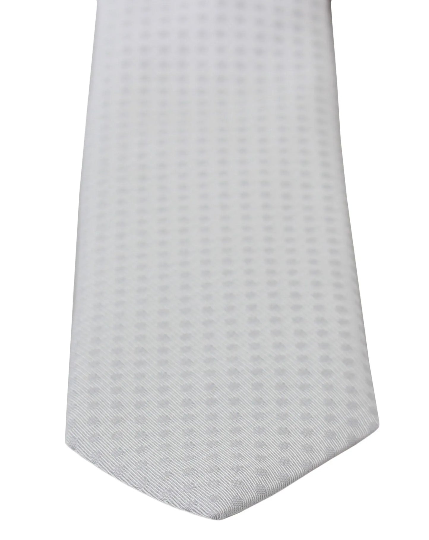 White Patterned Classic Mens Slim Necktie Tie-Dolce & Gabbana-LabelTerrace.com
