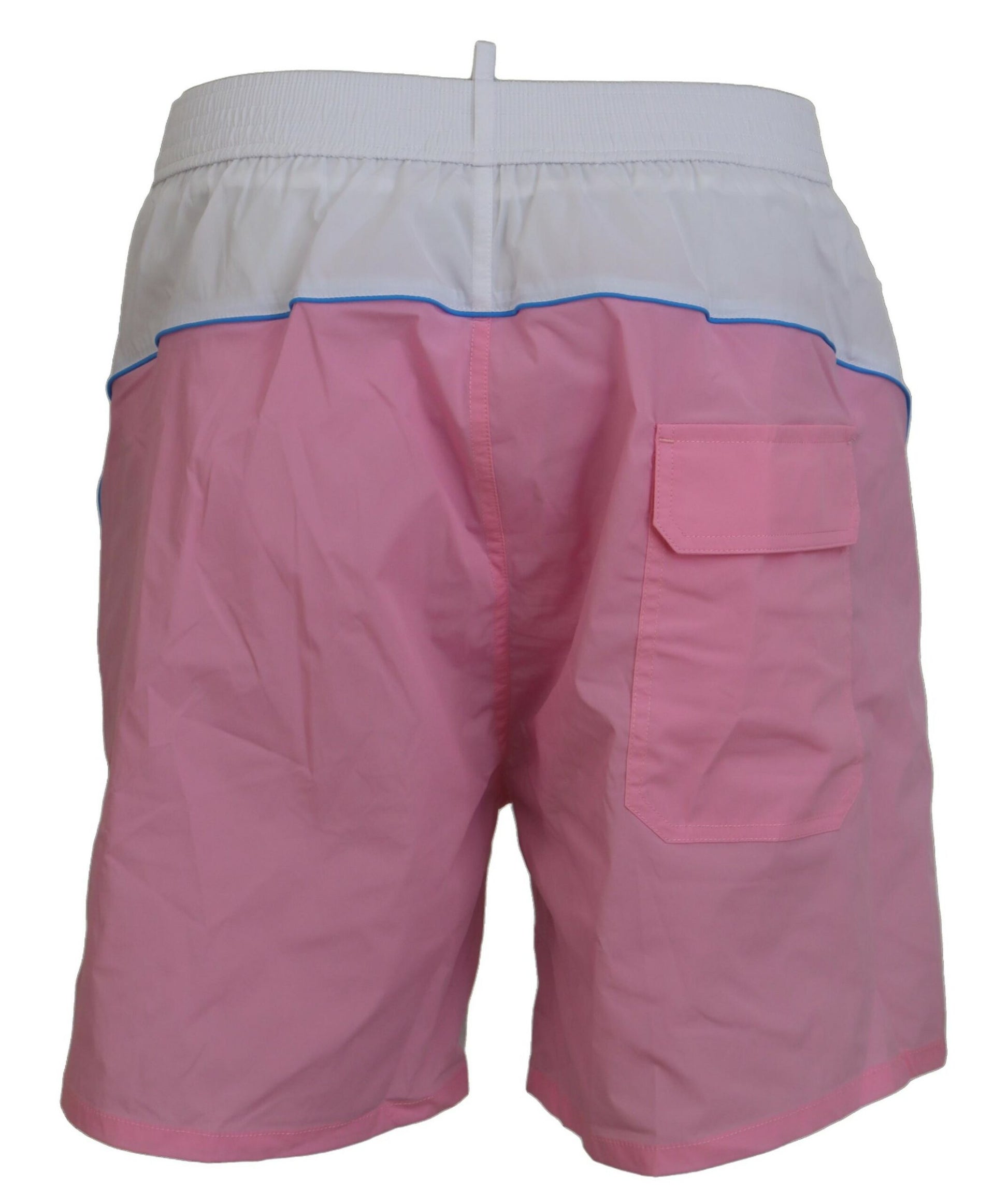White Pink Logo Print Men Beachwear Shorts Swimwear-Dsquared²-LabelTerrace.com