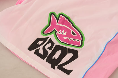 White Pink Logo Print Men Beachwear Shorts Swimwear-Dsquared²-LabelTerrace.com