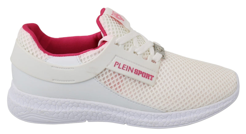 White Pink Polyester Becky Sneakers Shoes-Philipp Plein-LabelTerrace.com