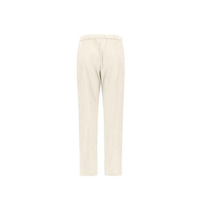 White Polyester Casual Pants