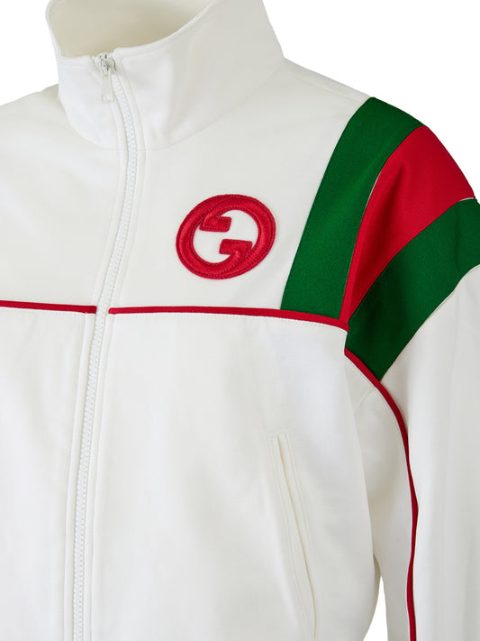 White Polyester Logo Sweatshirt-Gucci-LabelTerrace.com