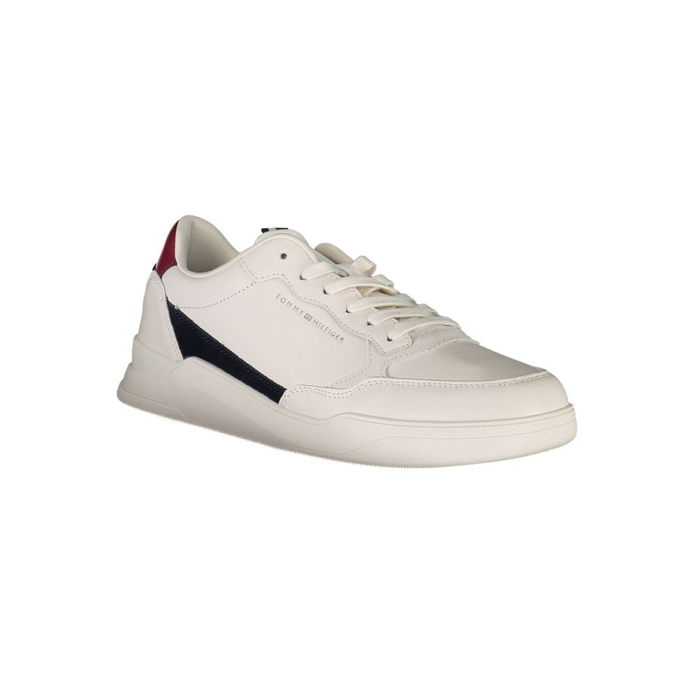 White Polyester Sneaker-Tommy Hilfiger-LabelTerrace.com