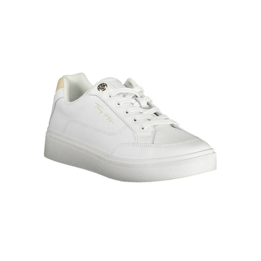 White Polyester Sneaker-Tommy Hilfiger-LabelTerrace.com