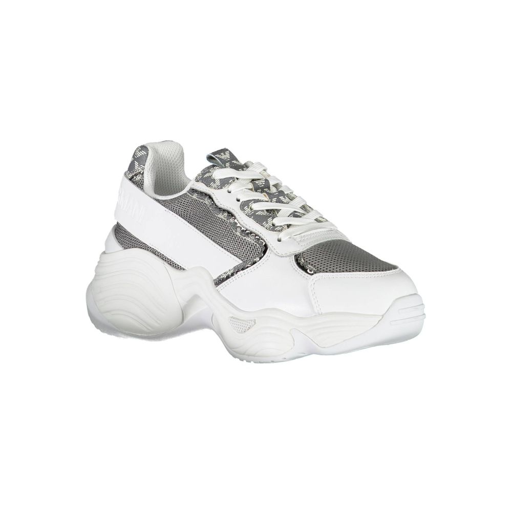 White Polyester Sneaker-Emporio Armani-LabelTerrace.com