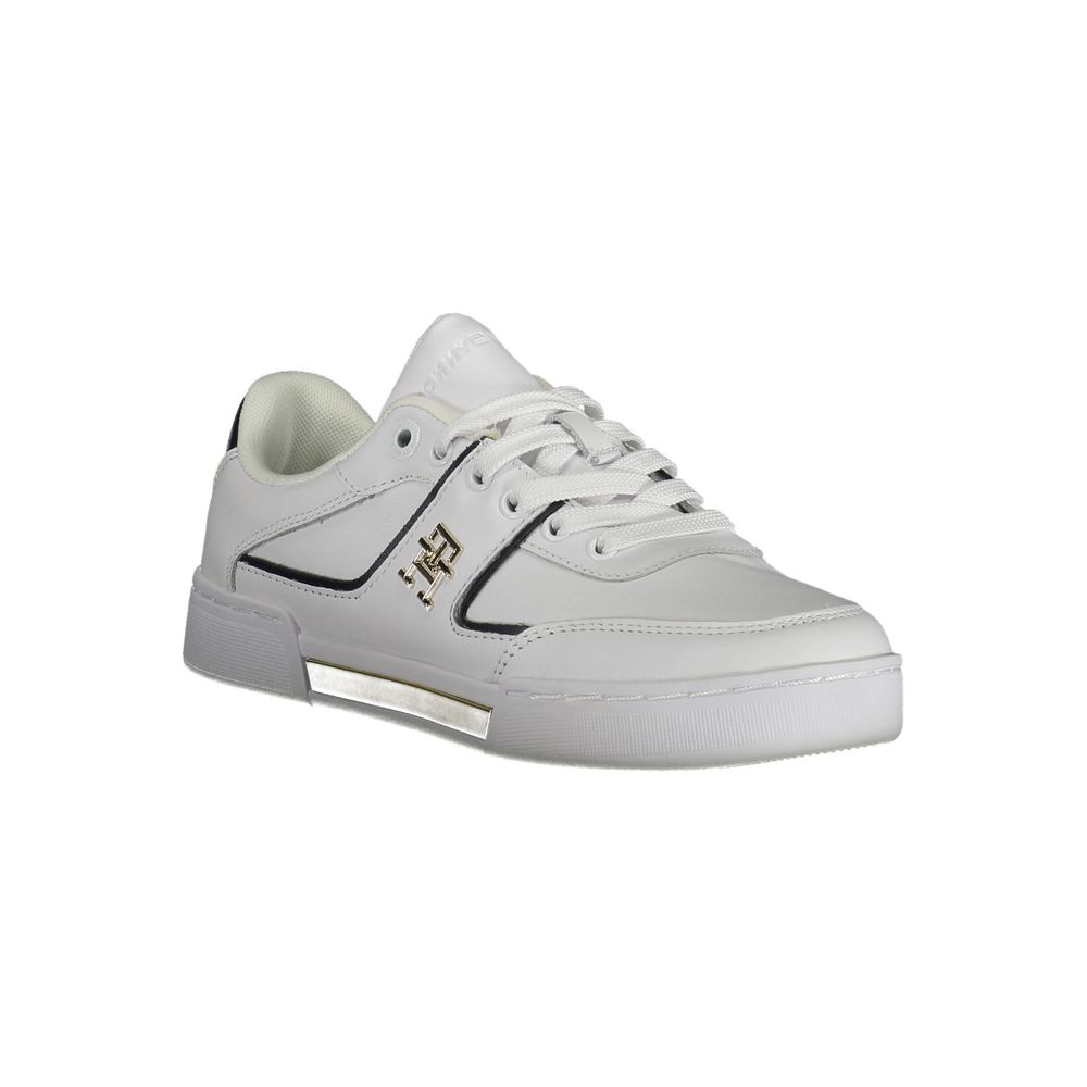 White Polyester Sneaker-Tommy Hilfiger-LabelTerrace.com