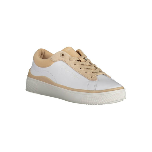 White Polyester Sneaker-Tommy Hilfiger-LabelTerrace.com