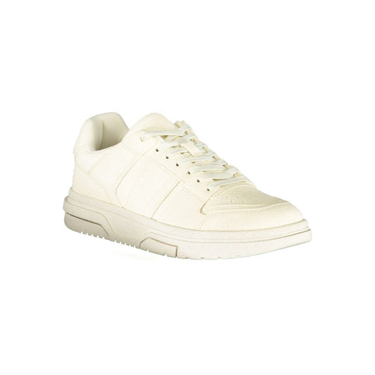 White Polyester Sneaker-Tommy Hilfiger-LabelTerrace.com