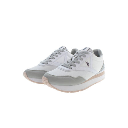 White Polyester Sneaker-U.S. POLO ASSN.-LabelTerrace.com
