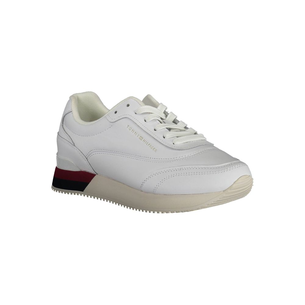 White Polyester Sneaker-Tommy Hilfiger-LabelTerrace.com