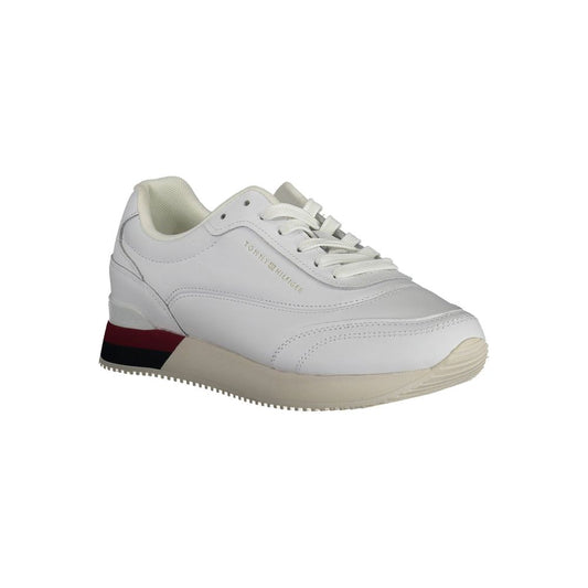 White Polyester Sneaker-Tommy Hilfiger-LabelTerrace.com