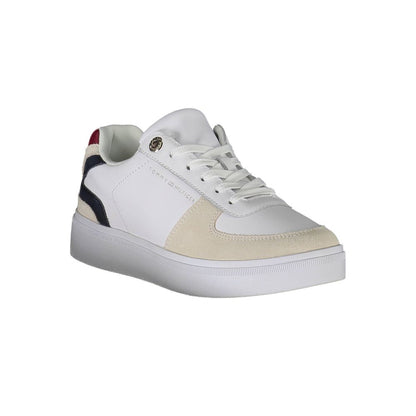 White Polyester Sneaker-Tommy Hilfiger-LabelTerrace.com
