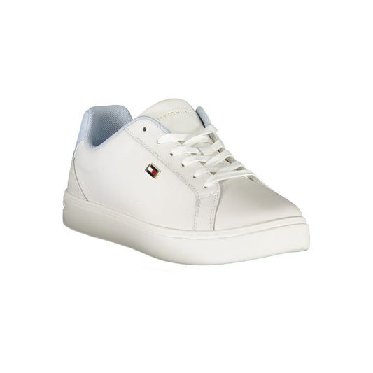 White Polyester Sneaker-Tommy Hilfiger-LabelTerrace.com