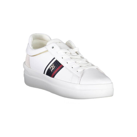 White Polyester Sneaker-Tommy Hilfiger-LabelTerrace.com