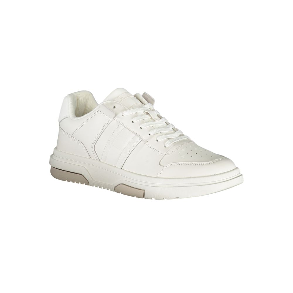 White Polyester Sneaker-Tommy Hilfiger-LabelTerrace.com