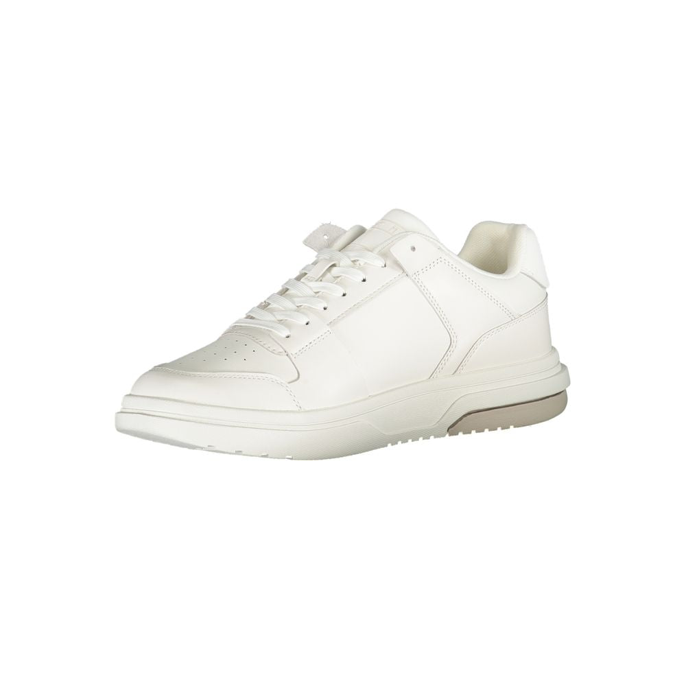 White Polyester Sneaker-Tommy Hilfiger-LabelTerrace.com