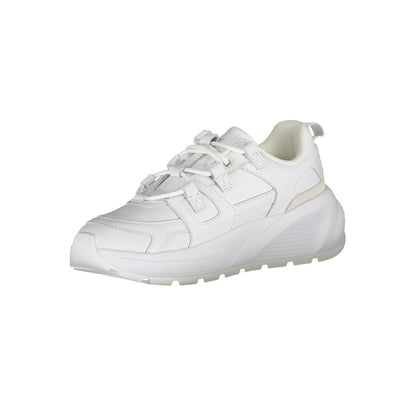 White Polyester Sneaker-Tommy Hilfiger-LabelTerrace.com