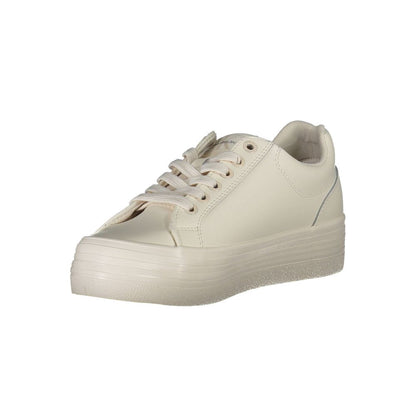 White Polyester Sneaker