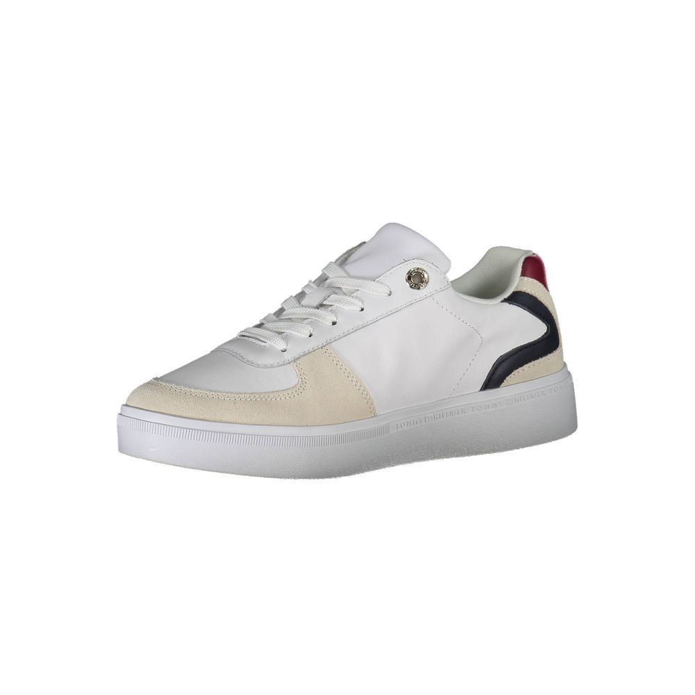 White Polyester Sneaker-Tommy Hilfiger-LabelTerrace.com