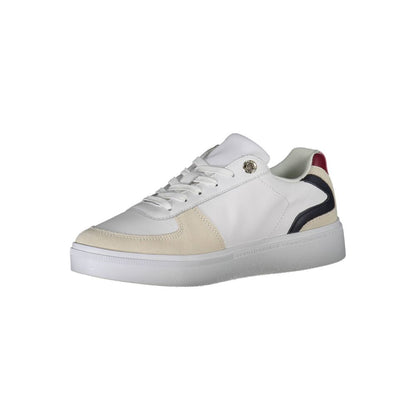 White Polyester Sneaker-Tommy Hilfiger-LabelTerrace.com