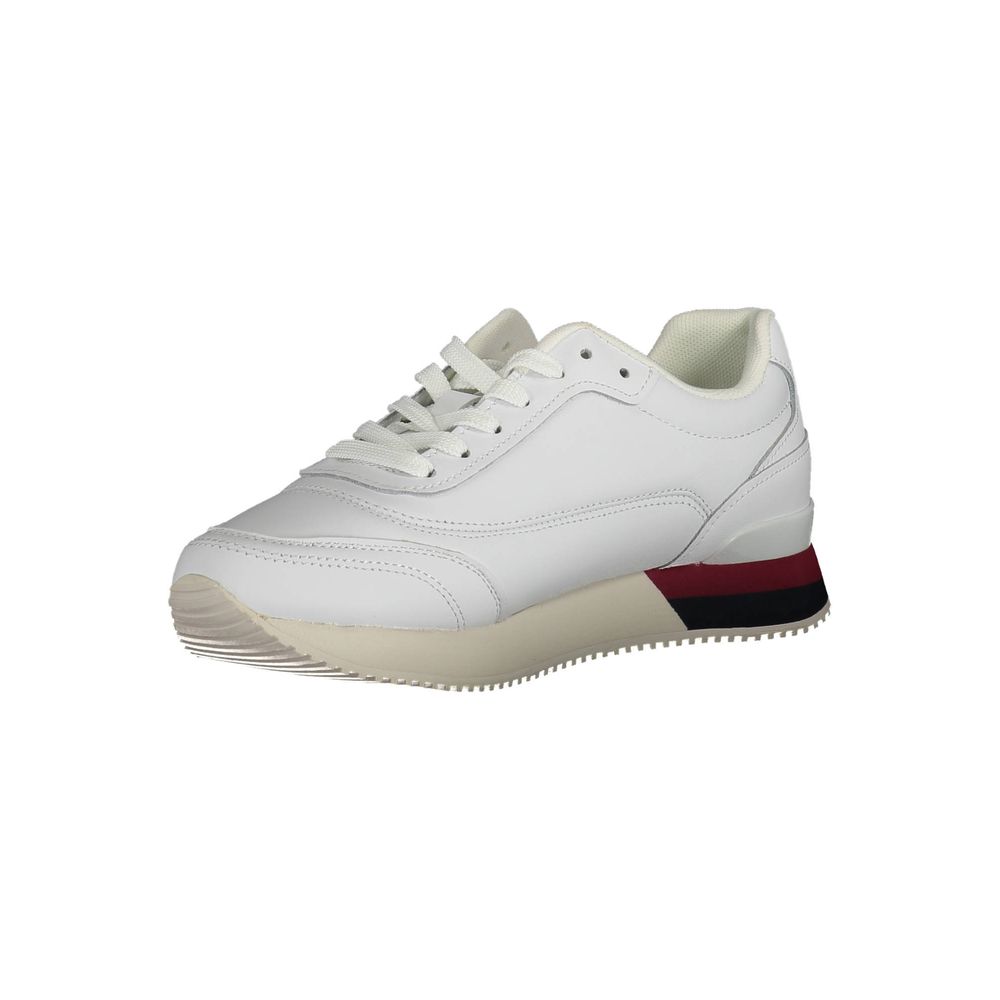 White Polyester Sneaker-Tommy Hilfiger-LabelTerrace.com