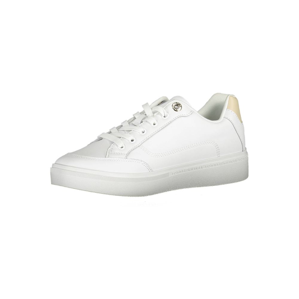 White Polyester Sneaker-Tommy Hilfiger-LabelTerrace.com