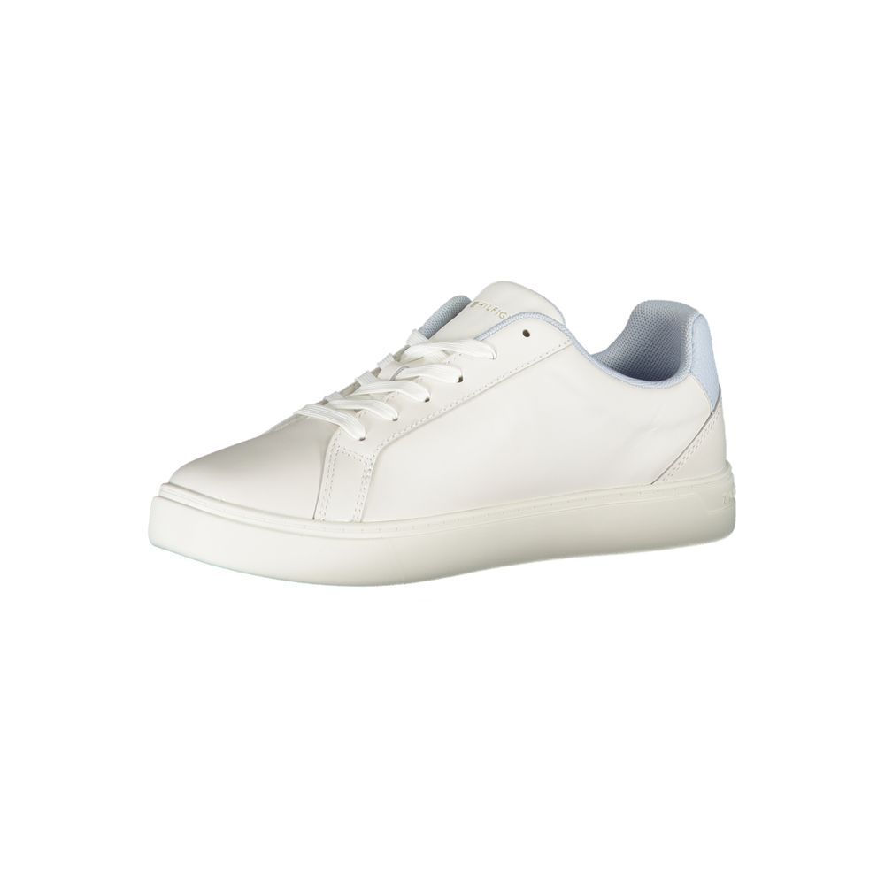 White Polyester Sneaker-Tommy Hilfiger-LabelTerrace.com