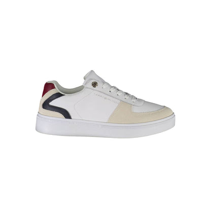White Polyester Sneaker-Tommy Hilfiger-LabelTerrace.com