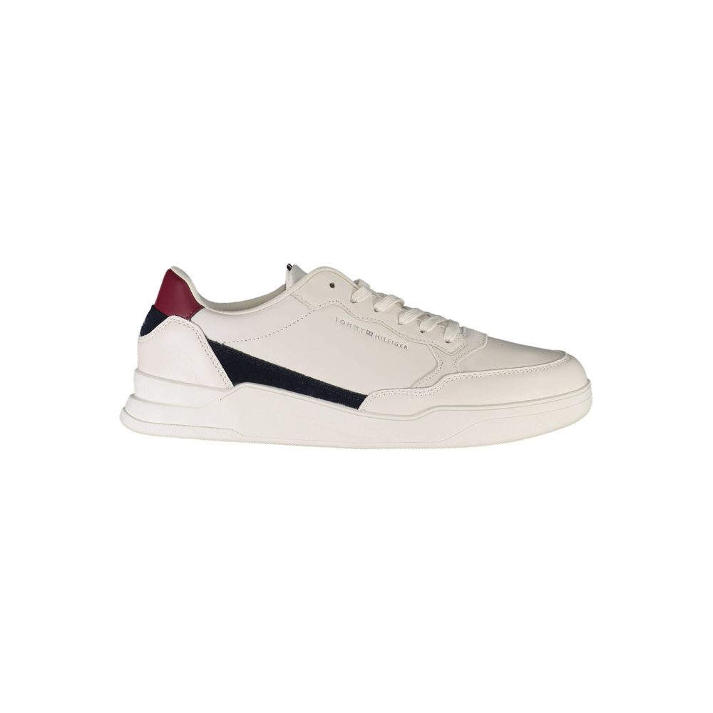 White Polyester Sneaker-Tommy Hilfiger-LabelTerrace.com