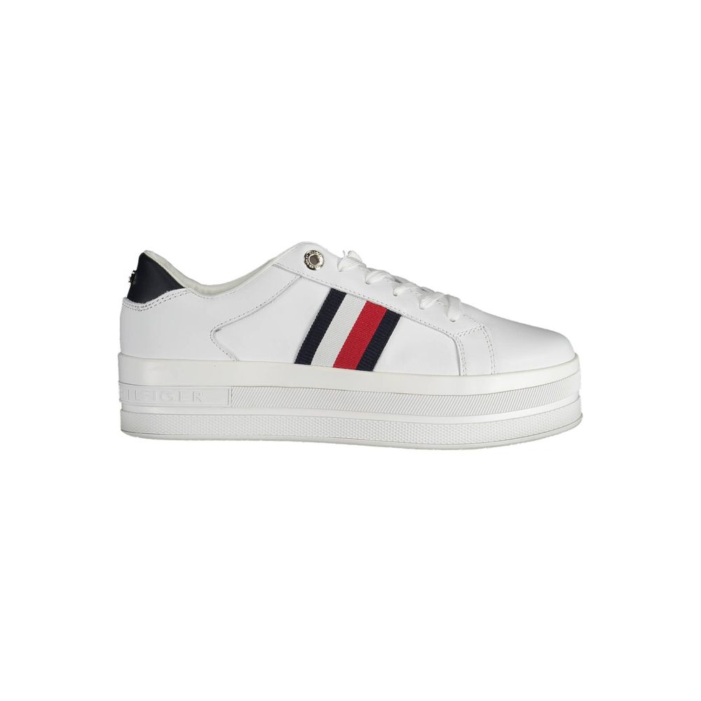 White Polyester Sneaker-Tommy Hilfiger-LabelTerrace.com