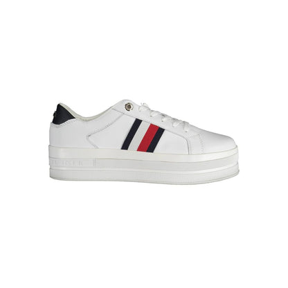 White Polyester Sneaker-Tommy Hilfiger-LabelTerrace.com