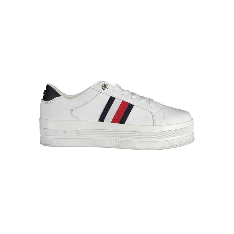 White Polyester Sneaker-Tommy Hilfiger-LabelTerrace.com