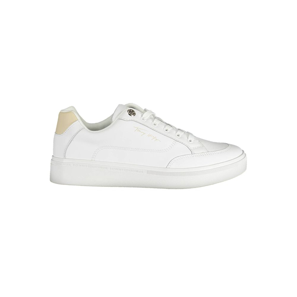 White Polyester Sneaker-Tommy Hilfiger-LabelTerrace.com
