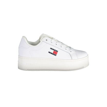 White Polyester Sneaker-Tommy Hilfiger-LabelTerrace.com