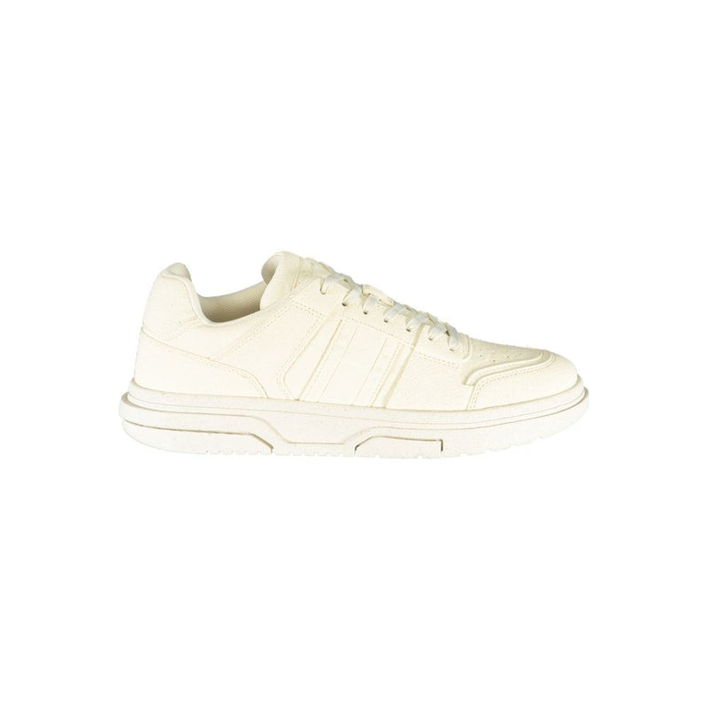 White Polyester Sneaker-Tommy Hilfiger-LabelTerrace.com