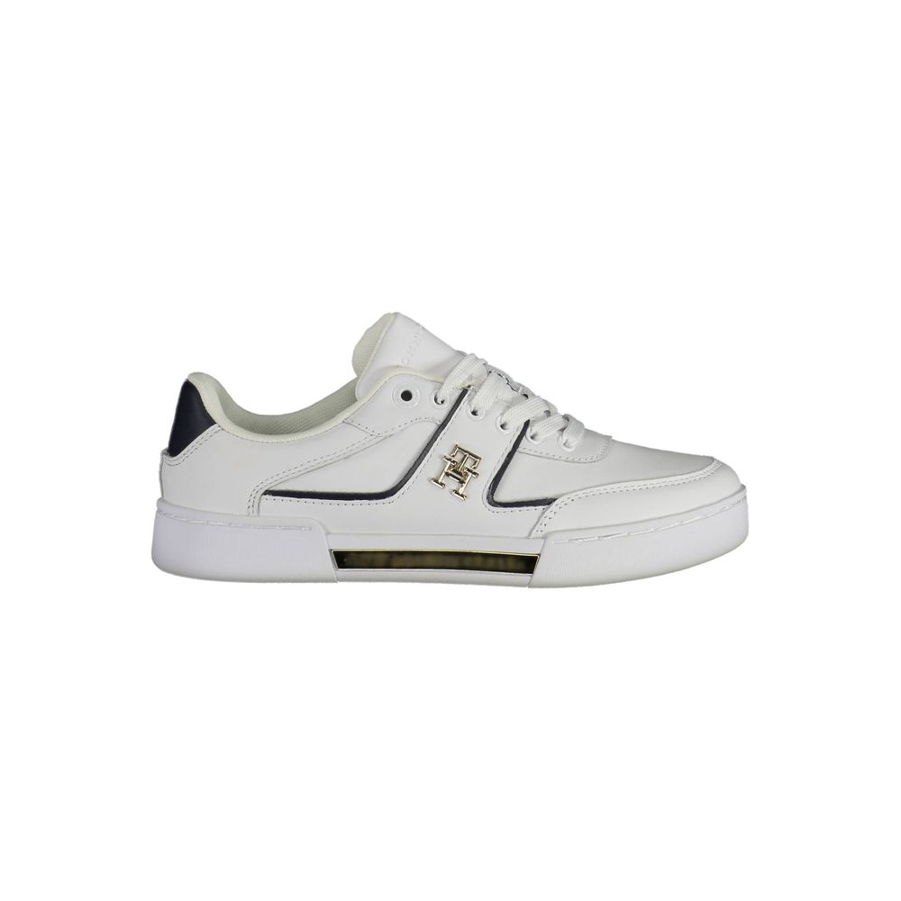 White Polyester Sneaker-Tommy Hilfiger-LabelTerrace.com