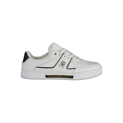 White Polyester Sneaker-Tommy Hilfiger-LabelTerrace.com